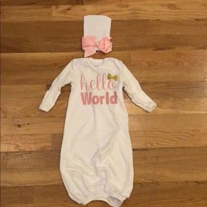 Posh Peanut Hello World gown and hat